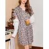 imageEkouaer Nightgowns for Women Short Sleeve Night Gown Pleated Sleepshirt V Neck Nightshirt Soft Sleepdress with PocketsPink Blue Floral