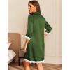 imageEkouaer Satin Nightgowns for Women Button Down Sleepshirt 34 Sleeve Nightshirts Boyfriend SleepwearArmy Green