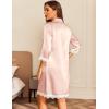 imageEkouaer Satin Nightgowns for Women Button Down Sleepshirt 34 Sleeve Nightshirts Boyfriend SleepwearChampagne