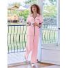 imageEkouaer Women Pajamas Set Button Down Notch Collar Soft Short Sleeve Pjs Set with Long Pant Set Lounge SetLight Pink