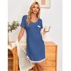 imageEkouaer Womens 2 Pack Nightgown Sleepwear Short Sleeve Sleepshirt Soft Night Shirts S2XLBlack  Navy