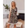 imageEkouaer Womens 2 Pack Nightgown Sleepwear Short Sleeve Sleepshirt Soft Night Shirts S2XLLeopard  White Floral