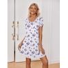 imageEkouaer Womens 2 Pack Nightgown Sleepwear Short Sleeve Sleepshirt Soft Night Shirts S2XLPurple Floral  Star Print