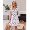 imageEkouaer Womens 2 Pack Nightgown Sleepwear Short Sleeve Sleepshirt Soft Night Shirts S2XLPurple Floral  Star Print