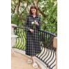 imageEkouaer Womens Cotton Nightgown Long Sleeve Plaid Sleep Shirts Button Down Sleepwear with PocketsBrown Blue Plaid