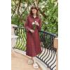imageEkouaer Womens Cotton Nightgown Long Sleeve Plaid Sleep Shirts Button Down Sleepwear with PocketsRed Tartan Plaid