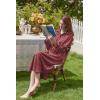 imageEkouaer Womens Cotton Nightgown Long Sleeve Plaid Sleep Shirts Button Down Sleepwear with PocketsRed Tartan Plaid