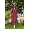 imageEkouaer Womens Cotton Nightgown Long Sleeve Plaid Sleep Shirts Button Down Sleepwear with PocketsRed Tartan Plaid