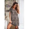 imageEkouaer Womens Nightgown 2 Pack Nightgowns for Women Short Sleeves Button Down V Neck Womens Sleepwear SXXLBlackleopard Print