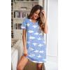 imageEkouaer Womens Nightgown 2 Pack Nightgowns for Women Short Sleeves Button Down V Neck Womens Sleepwear SXXLBlue Butterfly  Blue Cloud
