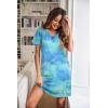 imageEkouaer Womens Nightgown 2 Pack Nightgowns for Women Short Sleeves Button Down V Neck Womens Sleepwear SXXLBlue Greenblue Green Tiedye
