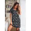 imageEkouaer Womens Nightgown 2 Pack Nightgowns for Women Short Sleeves Button Down V Neck Womens Sleepwear SXXLLight Greygrey Star