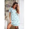 imageEkouaer Womens Nightgown 2 Pack Nightgowns for Women Short Sleeves Button Down V Neck Womens Sleepwear SXXLLilac Purpleblue Star Moon