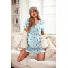 imageEkouaer Womens Nightgown 2 Pack Nightgowns for Women Short Sleeves Button Down V Neck Womens Sleepwear SXXLLilac Purpleblue Star Moon