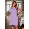 imageEkouaer Womens Nightgown 2 Pack Nightgowns for Women Short Sleeves Button Down V Neck Womens Sleepwear SXXLLilac Purpleblue Star Moon