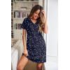 imageEkouaer Womens Nightgown 2 Pack Nightgowns for Women Short Sleeves Button Down V Neck Womens Sleepwear SXXLPinkblue Sky