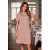imageEkouaer Womens Nightgown 2 Pack Nightgowns for Women Short Sleeves Button Down V Neck Womens Sleepwear SXXLPinkblue Sky