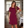 imageEkouaer Womens Nightgown 2 Pack Nightgowns for Women Short Sleeves Button Down V Neck Womens Sleepwear SXXLWine Redblack