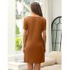 imageEkouaer Womens Nightgown Nightshirts Short Sleeve Sleepwear Round Neck Sleepshirt with Chest PocketBrown