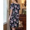 imageEkouaer Womens Nightgown Short Sleeve Sleepshirts Lace Nightshirts Button Down Sleep Dress with Pockets Casual SleepwearPink Flower