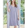 imageEkouaer Womens Nightgown Short Sleeve Sleepshirts Lace Nightshirts Button Down Sleep Dress with Pockets Casual SleepwearPurple Square
