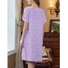 imageEkouaer Womens Nightgown Short Sleeve Sleepshirts Lace Nightshirts Button Down Sleep Dress with Pockets Casual SleepwearWhite Flower
