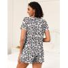 imageEkouaer 2 Pack Womens Pajama Sets Short Sleeve Top with Shorts Soft Pj Comfy Sleepwear Chest PocketBlackWhite Leopard