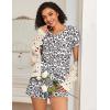 imageEkouaer 2 Pack Womens Pajama Sets Short Sleeve Top with Shorts Soft Pj Comfy Sleepwear Chest PocketBlackWhite Leopard
