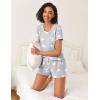 imageEkouaer 2 Pack Womens Pajama Sets Short Sleeve Top with Shorts Soft Pj Comfy Sleepwear Chest PocketLight Gary StarsGrey Stars