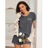 imageEkouaer 2 Pack Womens Pajama Sets Short Sleeve Top with Shorts Soft Pj Comfy Sleepwear Chest PocketNavy BlueGrey