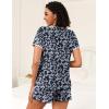 imageEkouaer 2 Pack Womens Pajama Sets Short Sleeve Top with Shorts Soft Pj Comfy Sleepwear Chest PocketPink LeopardBlack Leopard