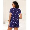 imageEkouaer 2 Pack Womens Pajama Sets Short Sleeve Top with Shorts Soft Pj Comfy Sleepwear Chest PocketPink StarsPurple Stars