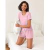 imageEkouaer 2 Pack Womens Pajama Sets Short Sleeve Top with Shorts Soft Pj Comfy Sleepwear Chest PocketPinkTie Dye