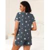 imageEkouaer 2 Pack Womens Pajama Sets Short Sleeve Top with Shorts Soft Pj Comfy Sleepwear Chest PocketWhite LeopardGrey Stars