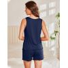 imageEkouaer 2 Pack Womens Pajamas Set Casual Sleepwear Soft Pj Sets Tank Top and Shorts Loungewear for SummerSXXLBlack  Dark Blue