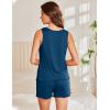imageEkouaer 2 Pack Womens Pajamas Set Casual Sleepwear Soft Pj Sets Tank Top and Shorts Loungewear for SummerSXXLBlack  Navy Blue