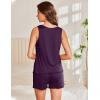 imageEkouaer 2 Pack Womens Pajamas Set Casual Sleepwear Soft Pj Sets Tank Top and Shorts Loungewear for SummerSXXLBlack  Purple