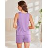 imageEkouaer 2 Pack Womens Pajamas Set Casual Sleepwear Soft Pj Sets Tank Top and Shorts Loungewear for SummerSXXLNavy Blue  Lilac Purple