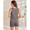 imageEkouaer 2 Pack Womens Pajamas Set Casual Sleepwear Soft Pj Sets Tank Top and Shorts Loungewear for SummerSXXLWine Red  Grey