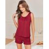 imageEkouaer 2 Pack Womens Pajamas Set Casual Sleepwear Soft Pj Sets Tank Top and Shorts Loungewear for SummerSXXLWine Red  Pink