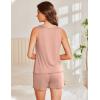 imageEkouaer 2 Pack Womens Pajamas Set Casual Sleepwear Soft Pj Sets Tank Top and Shorts Loungewear for SummerSXXLWine Red  Pink
