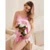 imageEkouaer Silk Pajamas Set for Women Satin Camisole Sleepwear Lingerie VNeck Cami Top and Shorts PjsPink