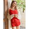 imageEkouaer Silk Pajamas Set for Women Satin Camisole Sleepwear Lingerie VNeck Cami Top and Shorts PjsRed