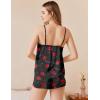 imageEkouaer Silk Pajamas Set for Women Satin Camisole Sleepwear Lingerie VNeck Cami Top and Shorts PjsRed Lips
