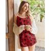 imageEkouaer Silk Pajamas Set for Women Satin Camisole Sleepwear Lingerie VNeck Cami Top and Shorts PjsRed and Black Love
