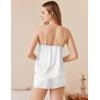 imageEkouaer Silk Pajamas Set for Women Satin Camisole Sleepwear Lingerie VNeck Cami Top and Shorts PjsWhite