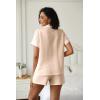 imageEkouaer Womens Pajama Set Short Sleeve Sleepwear Summer Button Down Nightwear Lounge Set Soft Pjs SXXLChampagne
