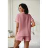 imageEkouaer Womens Pajama Set Short Sleeve Sleepwear Summer Button Down Nightwear Lounge Set Soft Pjs SXXLDark Pink