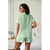imageEkouaer Womens Pajama Set Short Sleeve Sleepwear Summer Button Down Nightwear Lounge Set Soft Pjs SXXLGossamer Green