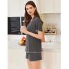 imageEkouaer Womens Ribbed Button Down Pajamas Sets 2 Piece Short Sleeve Shorts Pjs Knit Lounge SetsDark Gray